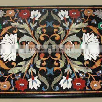 Marble Stone Inlaid Table Top, Pietra Dura Marble Table