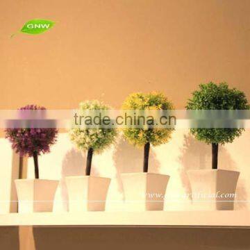 GNW GP004 Artificial Plastic Topiary Ball Plant Pots Wholesale for office table decoration