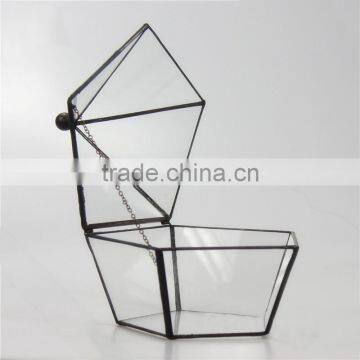 Five Face Opening Closed Five Angular Geometry Glass Greenhouse Flowers Garden Decor Pots photo-2