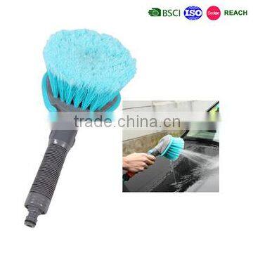 water flow through car alloy wheel cleaning brush