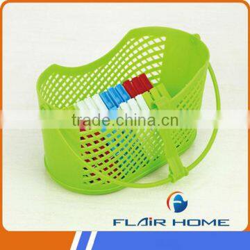 XYB9902 laundry products useful plastic basket with cloth pegs/clips