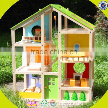 2017 New Design Wooden Big Doll House Children Wooden Big Doll House Unique Wooden Big Doll House W06A158 photo-2