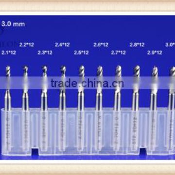 Carbide End Milling 2.1-3.0mm PCB milling CNC Cutting Bits Millinging Cutters Kit for Engraving Milling Machine