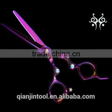 QJ-JC125 beauty coating titanize scissors with stainless steel hair scissors