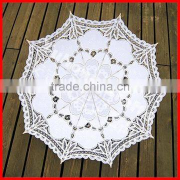 Victorian Style White Lace Crafts Parasol for Promotion