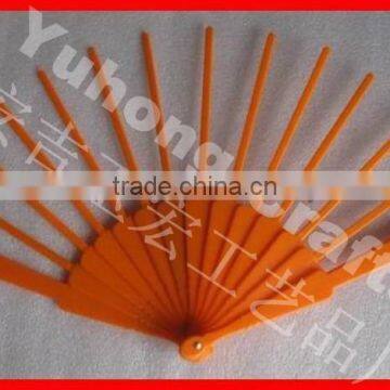 Orange color plastic hand fan frame ribs