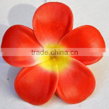 Fabric coated hawaiian plumeria frangipani "BKSNP" flower