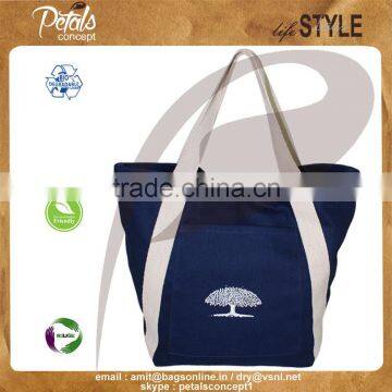 Quality 2017 promotional canvas bag - made in india by petals concept - soft web handle & logo for branding