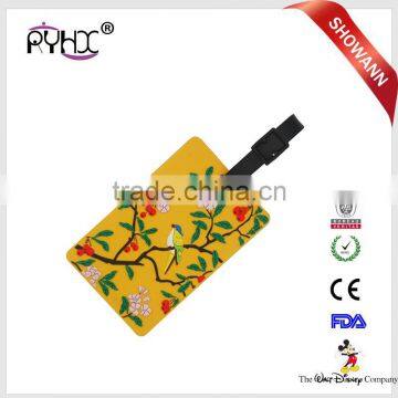 factory price pvc luggage tag promotional gift 3D bag tag silicone ID card