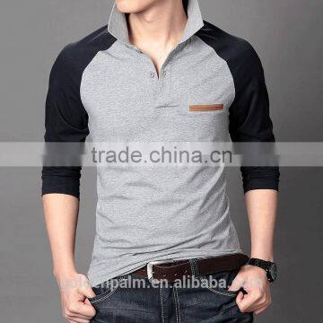 Two-tone Men Long Sleeve Polo Shirts Wholesale China