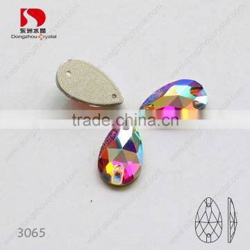 Polished drop ab sew on rhinestones,flatback k5 quality sewing crystal stones