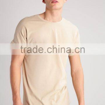 MGOO OEM Service Round Neck Long Line T Shirt Mens Slim Fit Plain T Shirts Wholesale photo-4