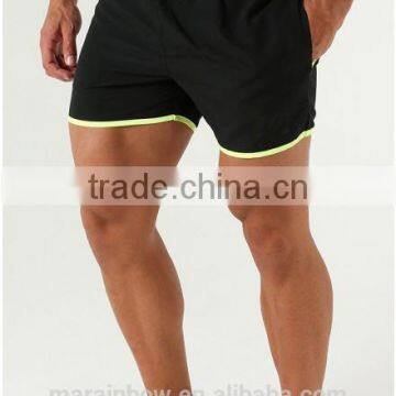 2016 New Arrival High Quality Custom Made Mens Sports Shorts Black 100% Polyester Dry Fit Shorts