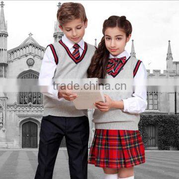 Normal Design High Quality Grey Sleeveless Vest Bulk School Uniforms photo-3