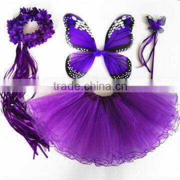 Halloween 4pcs Bithday Fairy Girls Fancy Princess Dress up Costume Set photo-5