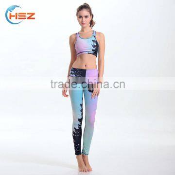 HSZ-YD46013 Professional Factory Manufacturer Printed Leggings Sport Fitness Wear Ladies Fashion Clothing Tank Top Women Apparel