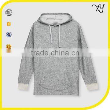 2017 Hot Sell Gym Fitted Blank Sport Pullover Grey Printed French Terry 100% Cotton Custom Hoodies Pullover Men