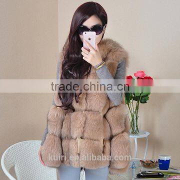 Super Quality 2016 New Design Woman Real Fox Whole Skin Fur Vest photo-5