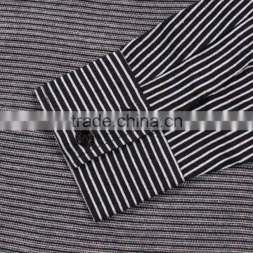 Thin Grey White Striped Cotton Sweater Shirt photo-4