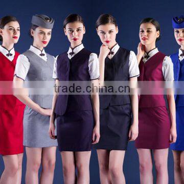 5 Colours Available Chantilly and Slim Fit Wholesale Formal Airline Uniforms of Women photo-6