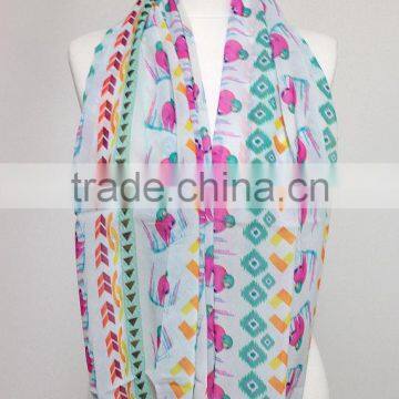Pink Sloth Pattern Chiffon Infinity Scarf, Circle Scarf, Loop Scarf, Scarves, Shawls, Spring Fall Winter - Summer Fashion Christ photo-4