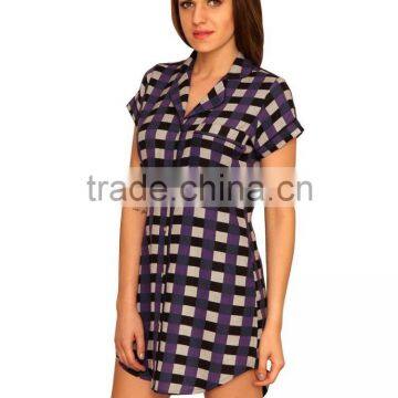 Casual Purple Blended/knit Sleepshirt photo-3