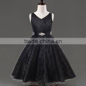 2015 New Stylish Kids Toddler Girls Princess Dress Sleeveless Polka Dots Bowknot Dress! 2 Color Top Quality Navy Blue White photo-3