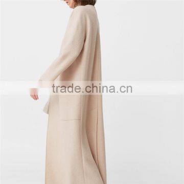 2018 Winter New Style Back Slit Decorative Trim Patch Pockets Oversize Wool Coat photo-2