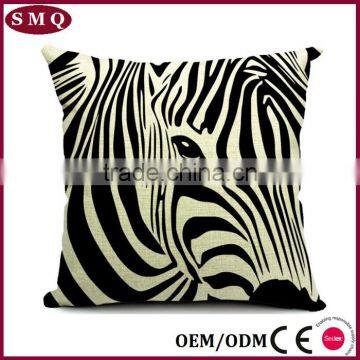 Zebra Print 100% Cotton Throw Pillow Cover photo-2
