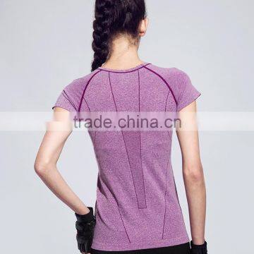 Women's Outdoor Running Combined Sports/yoga Wear t Shirt Plain Fitness Tops photo-4