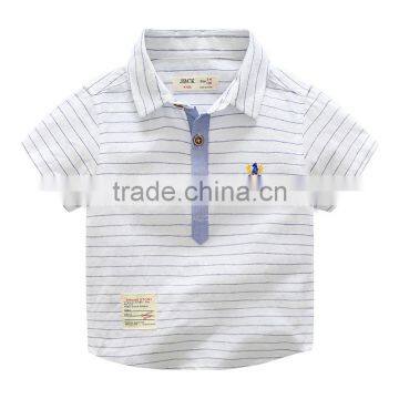 Custom Logo Short Sleeve Boy Kids Stripe Shirt photo-5