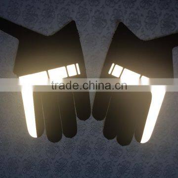 wholesale customized fluorescent safety reflective glove material with EN471