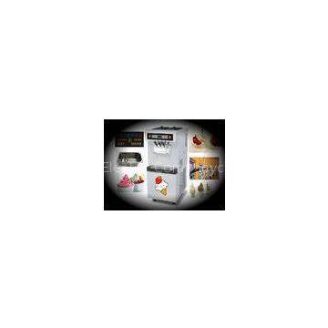 Floor Model Frozen Yogurt Making Equipment, 3 Flavors Soft Serve Ice Cream Maker With Pre-Cooling Sy