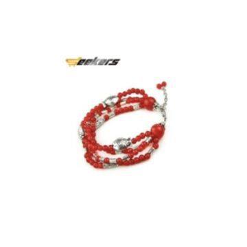 Handmade Chinese Jewelry Sliver Fish Red Crystal Bracelet