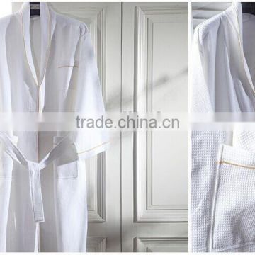 White Cotton Kimono Waffle Bathrobe