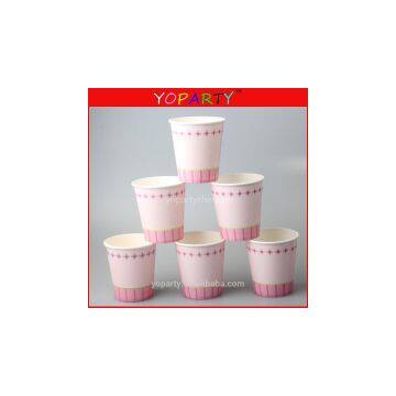Baby Pink Paper Cup Polka Dot Paper Straw Paper Plate photo-1