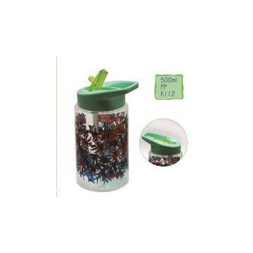 K112 Eco-friendly Plastic Bottle Hot Sell Promotion PP Kids Water Bottle Clear Water Bottles With Heat Transfer Printing