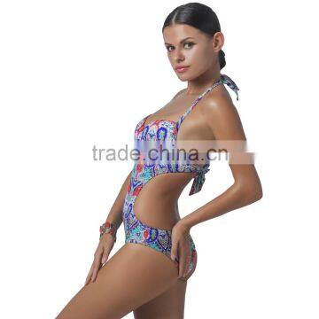 Wholesale Mature Women High Cut One Piece Swimsuit photo-3