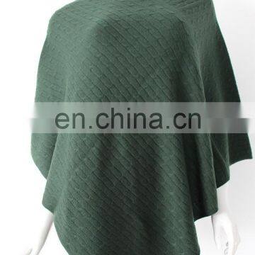 wholesale 12gg fashion women 100%cashmere cable ponchos