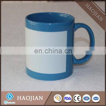 11oz colorful mugs with white decal panel for sublimation