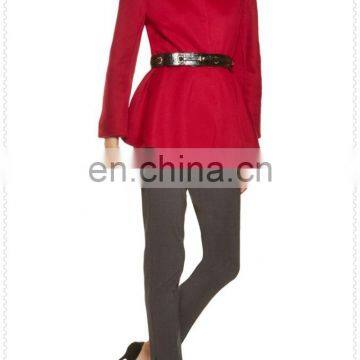 China New Women Elegant Fashion Long Sleeve Cashmere Peplum Jacket photo-3