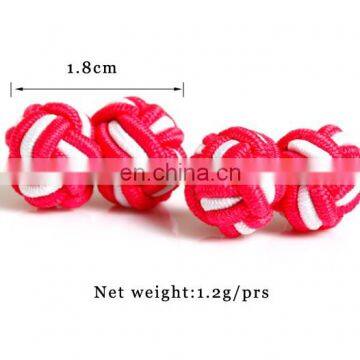 High Quality Multicolor Silk Knot Cufflinks Elastic Cuff Links Fabric Cufflinks photo-2