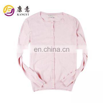 OEM & ODM Service Pure Color Knitted Cardigan Sweater for Girl 2017
