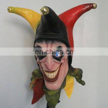 Realistic Wicked Wonderland Twisted Joker Evil Clown Costume Adult Jester Mask