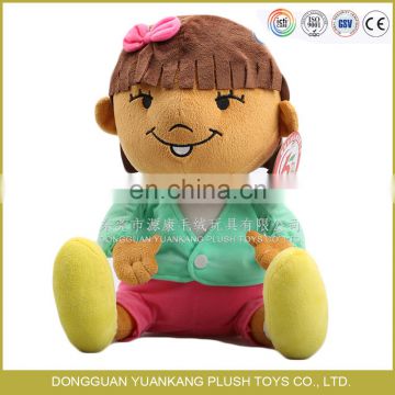 Hot sale & good quality cartoon image plush toys stuffed African American dolls