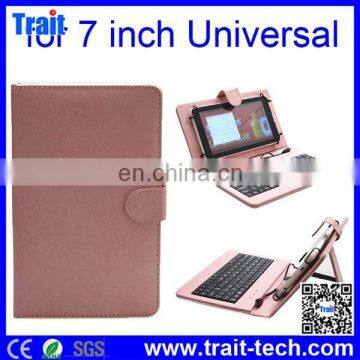 7 Inch Tablet PC Crystal Texture PU Leather Keyboard Case with Holder and Micro USB Cable,7 inch keyboard case for android table