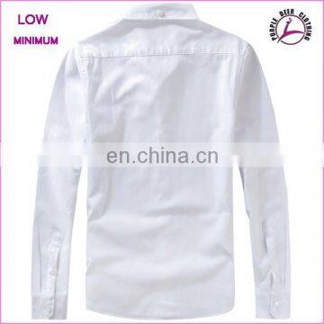 High Quality Spring 100% Cotton Long Sleeve White Buttons Solid Color Casual Blank Custom Men Shirts photo-2