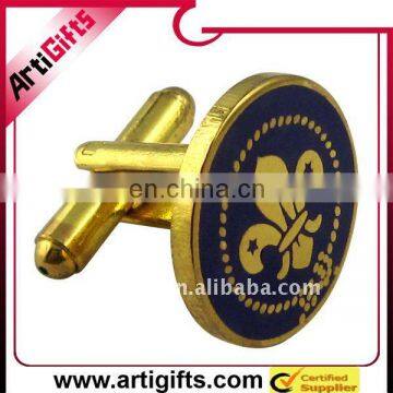 Round gold enamel fashion jewelry cufflink