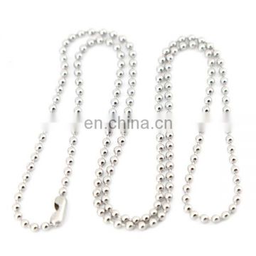 shiny stainless steel beas ball chains for dog tags factory