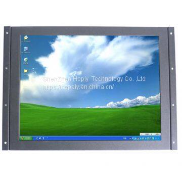 15 Inch HL-1501B Metal Cover VGA Touch Screen Monitor for Industrial PC , POS Display